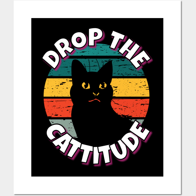 Crop The Cattitude Black Cat Wall Art by RockReflections